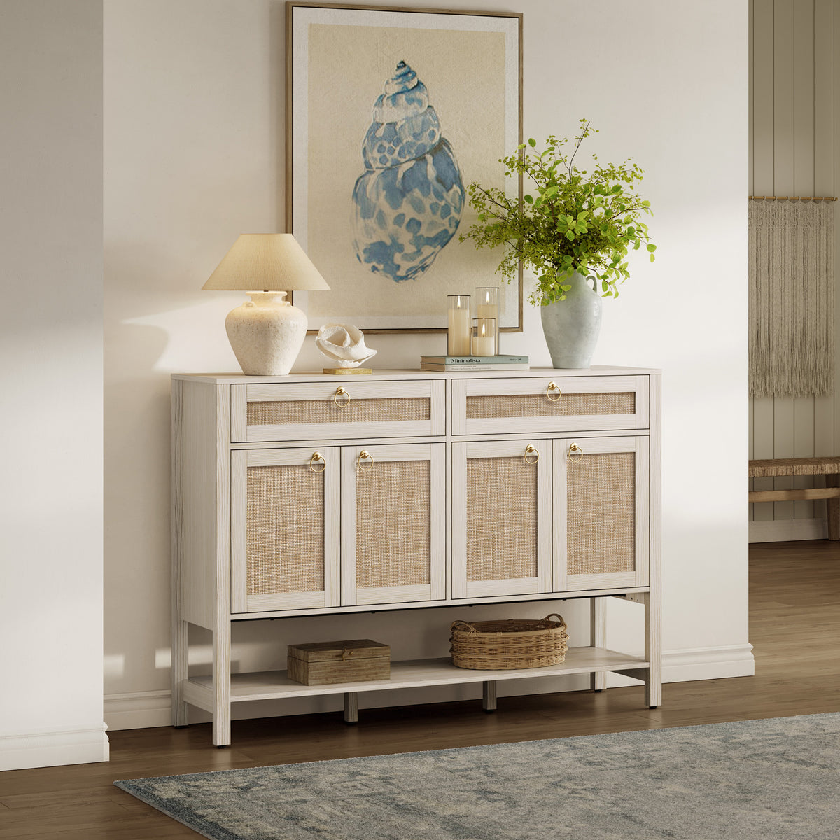 Terra Rattan Sideboard Cabinet, Modern Storage