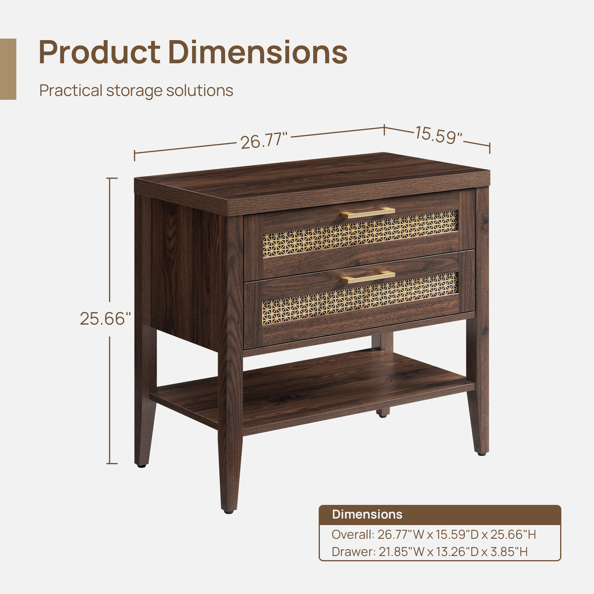 Andy Sideboard and 2-Drawers Nightstand Set