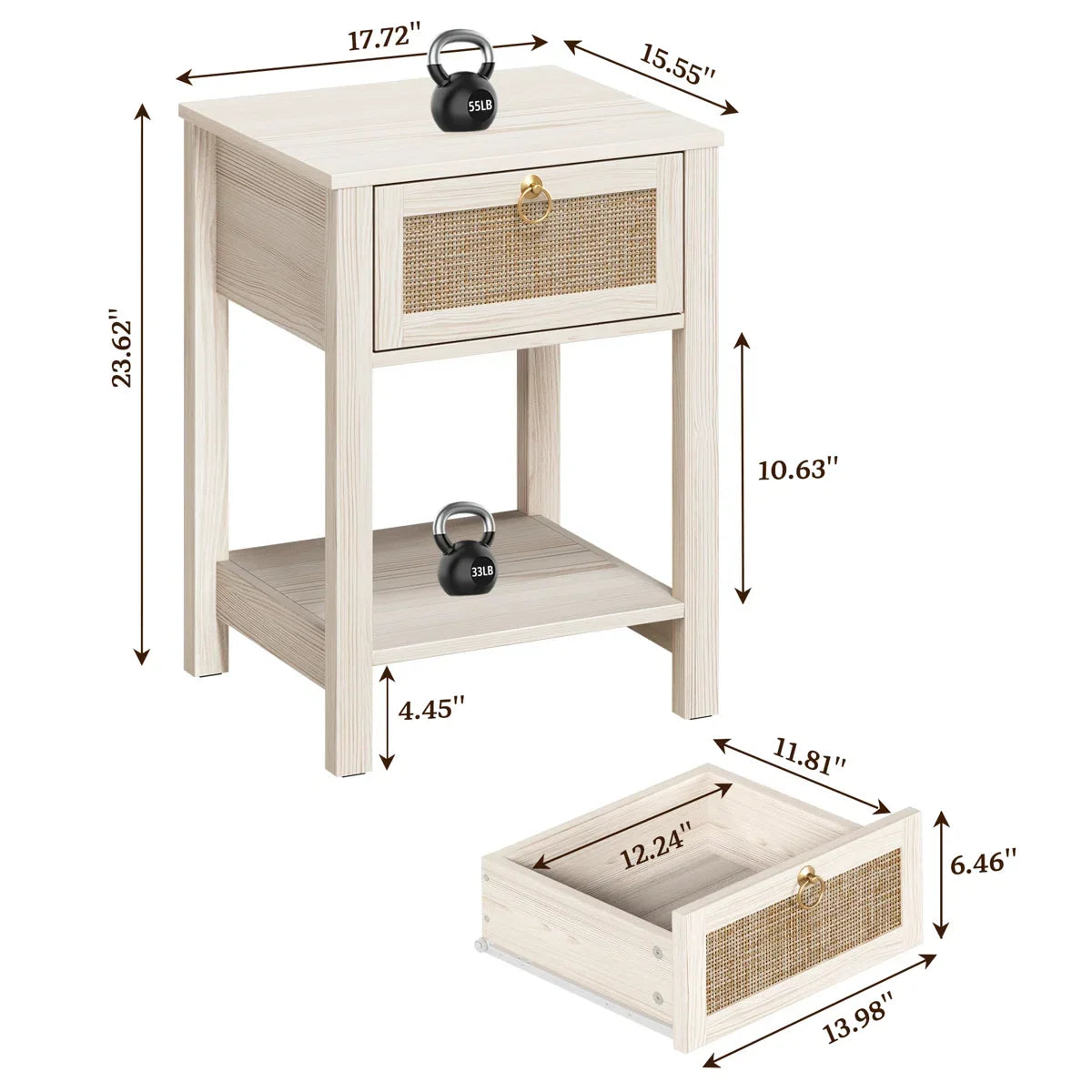 Terra 6 Drawers Dresser and 1 Drawer Nightstands Set
