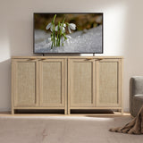 Savanna TV Console with Doors - 2 Pieces - Reclaimed Light Oak