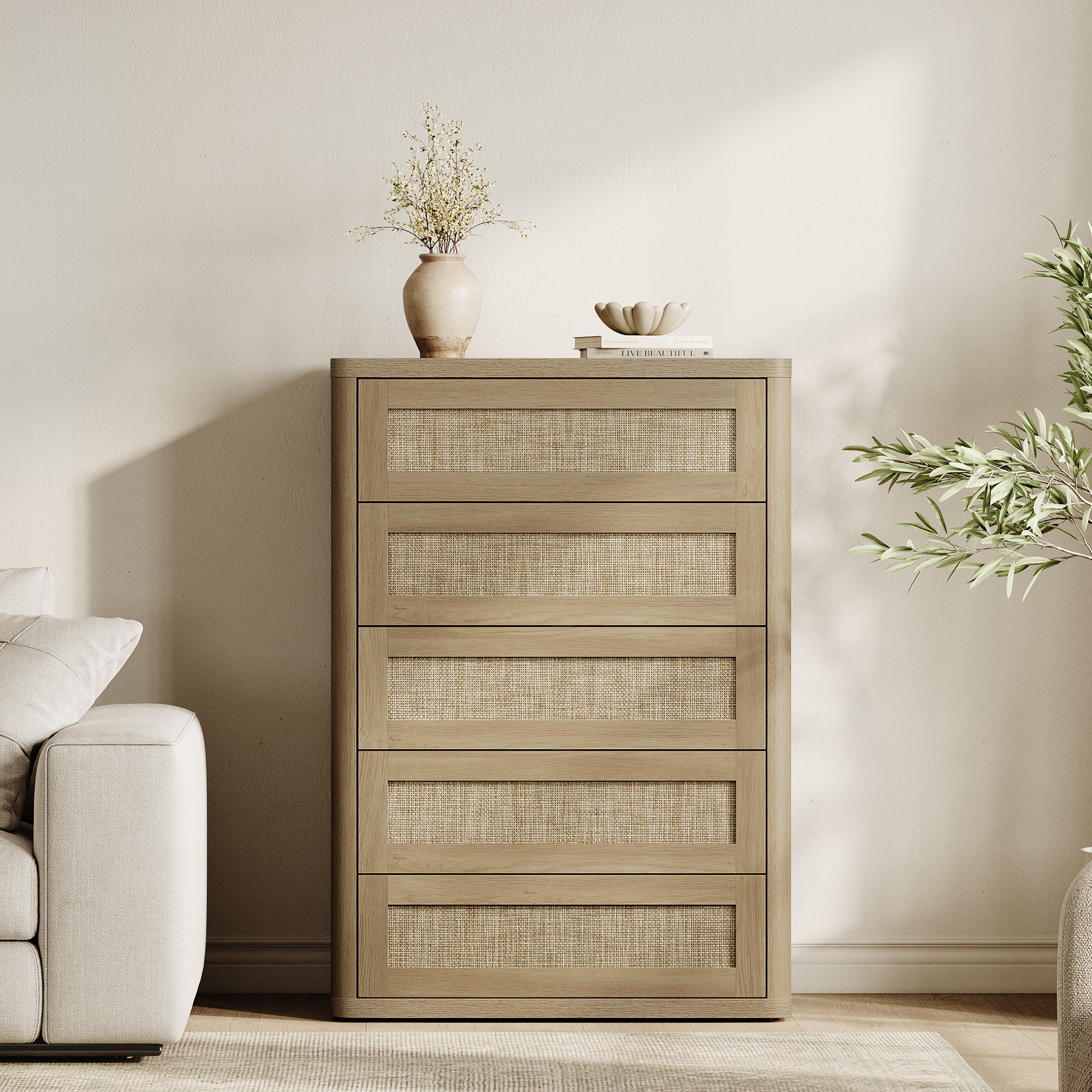Zura Modern Dresser with 5 Drawers