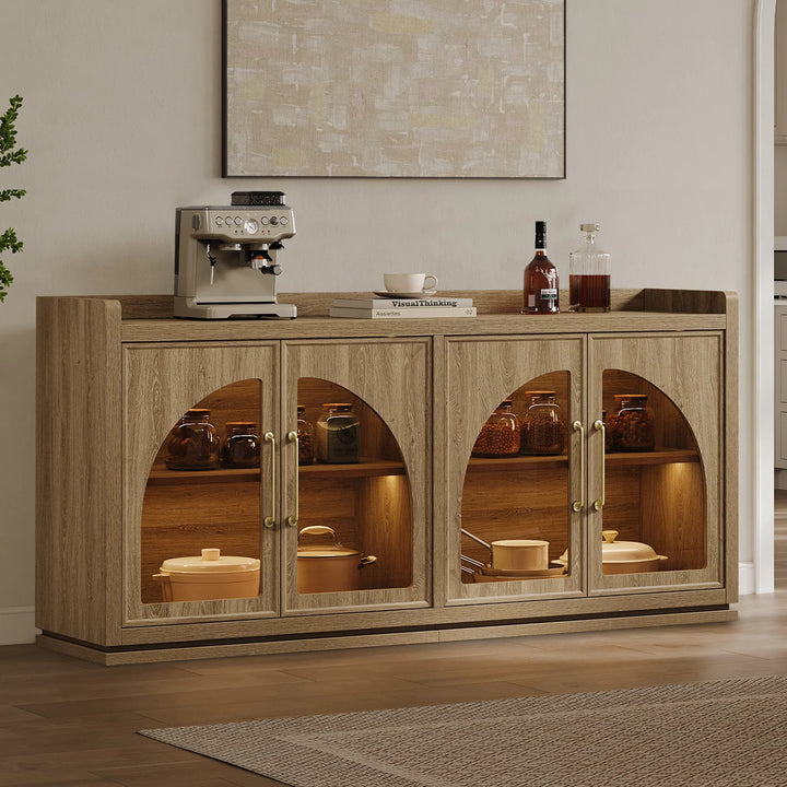 Helio Glass-Door Sideboard Cabinet
