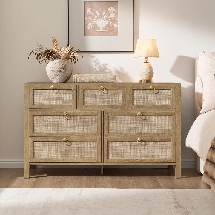 Terra White 7 Drawers Dresser, Set of 2