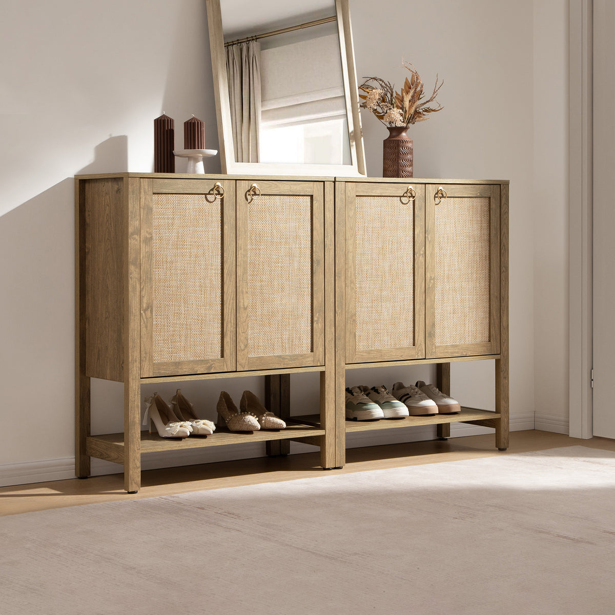 Terra Black Shoe Cabinet, 2 Doors