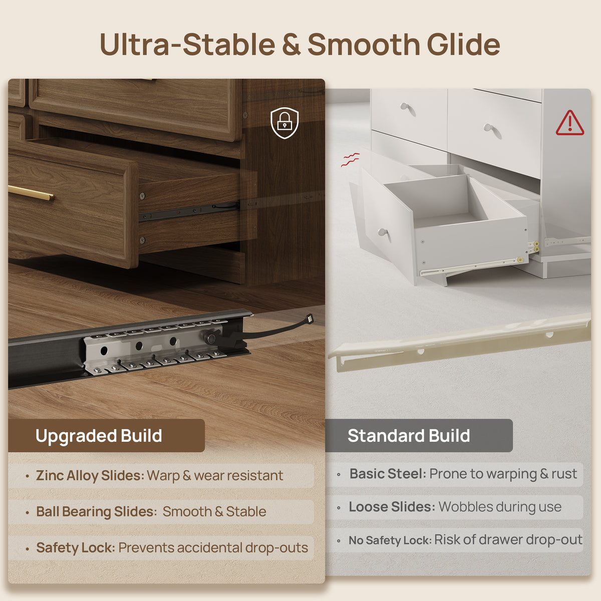Crescent 64'' Wide 6-Drawer Dresser, Large Storage
