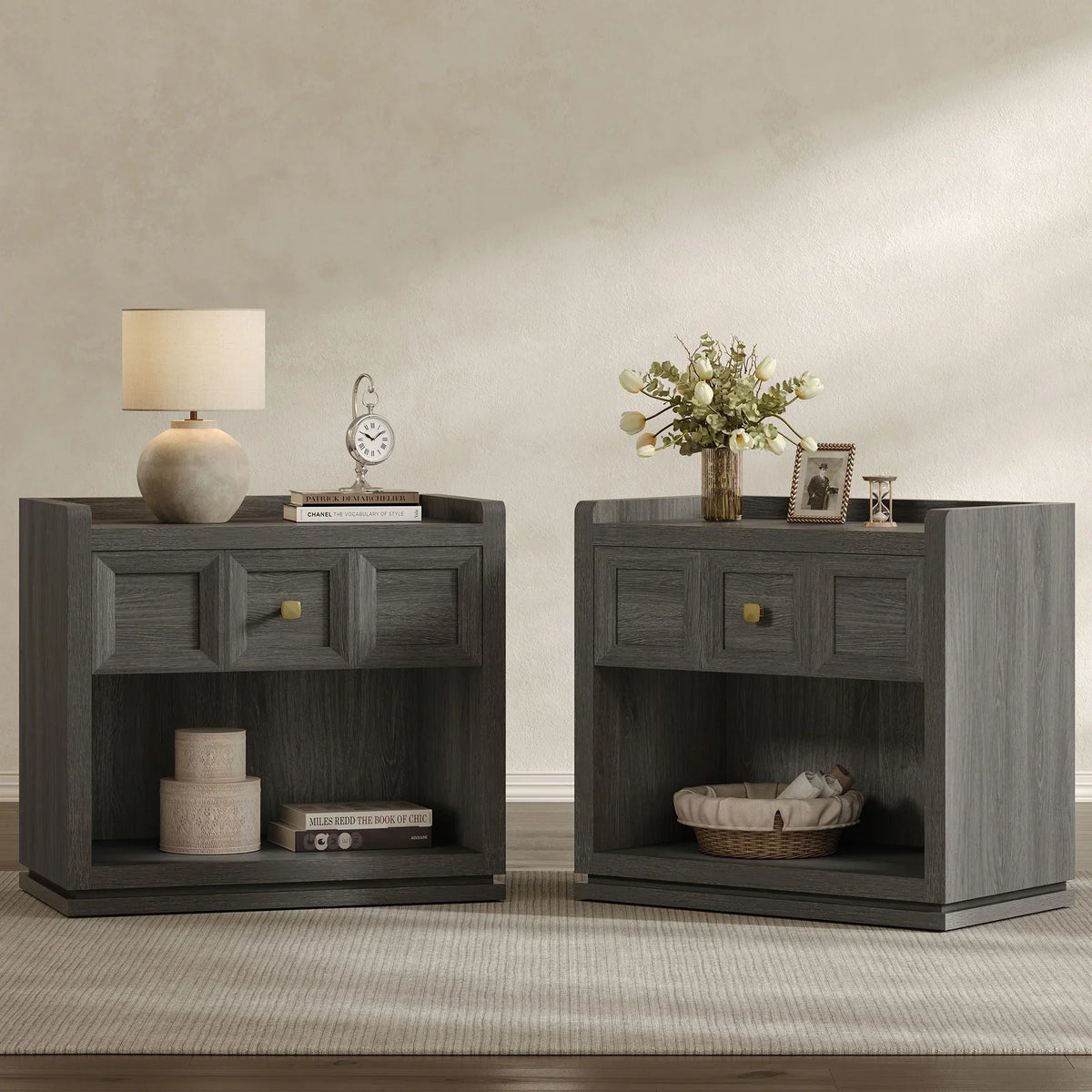 Helio Nightstands Set of 2, 26Inch Wide