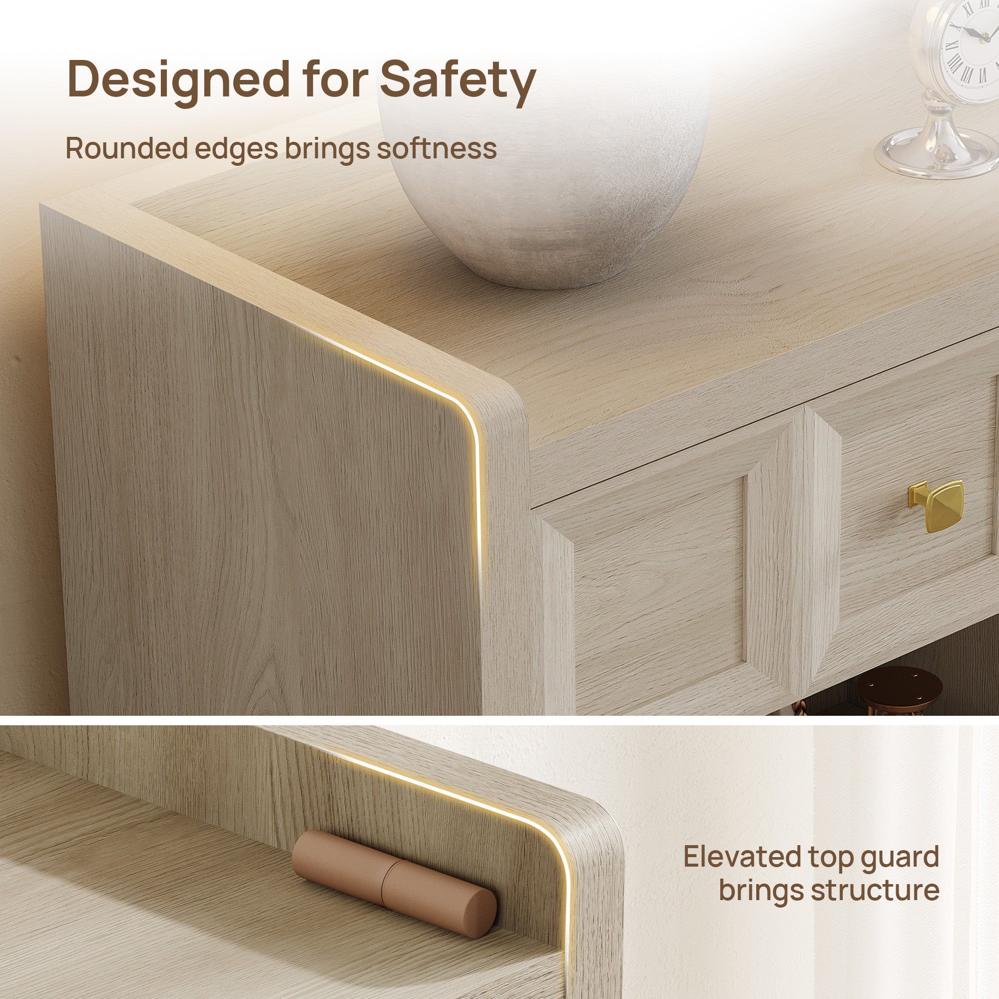 Helio White 7-Drawer Dresser and Nightstands Set