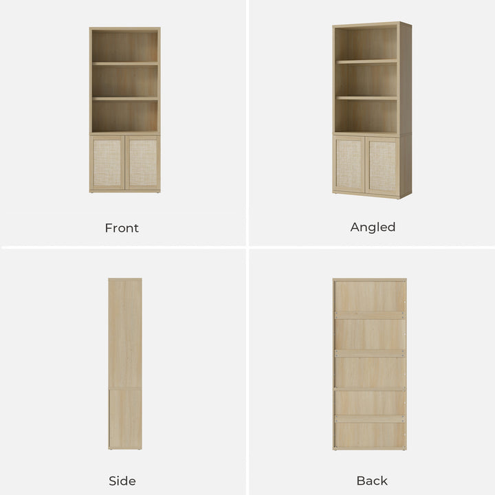 Zura Rattan Bookcase, 71 Inches Tall