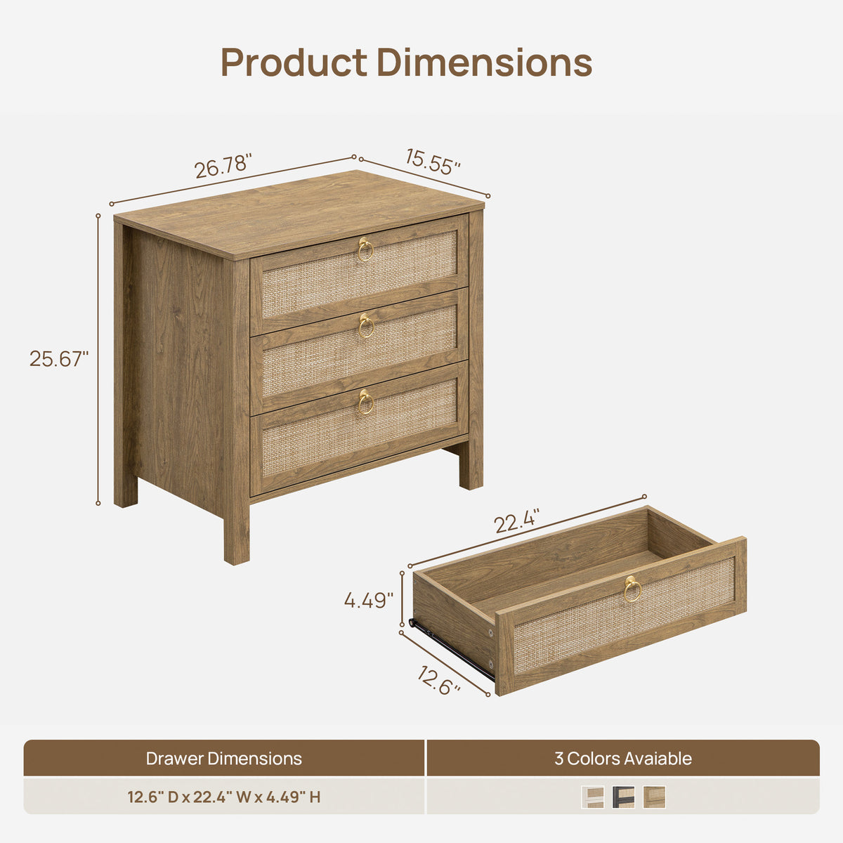 Terra 6 Drawers Dresser And 3 Drawers Nightstands Sets