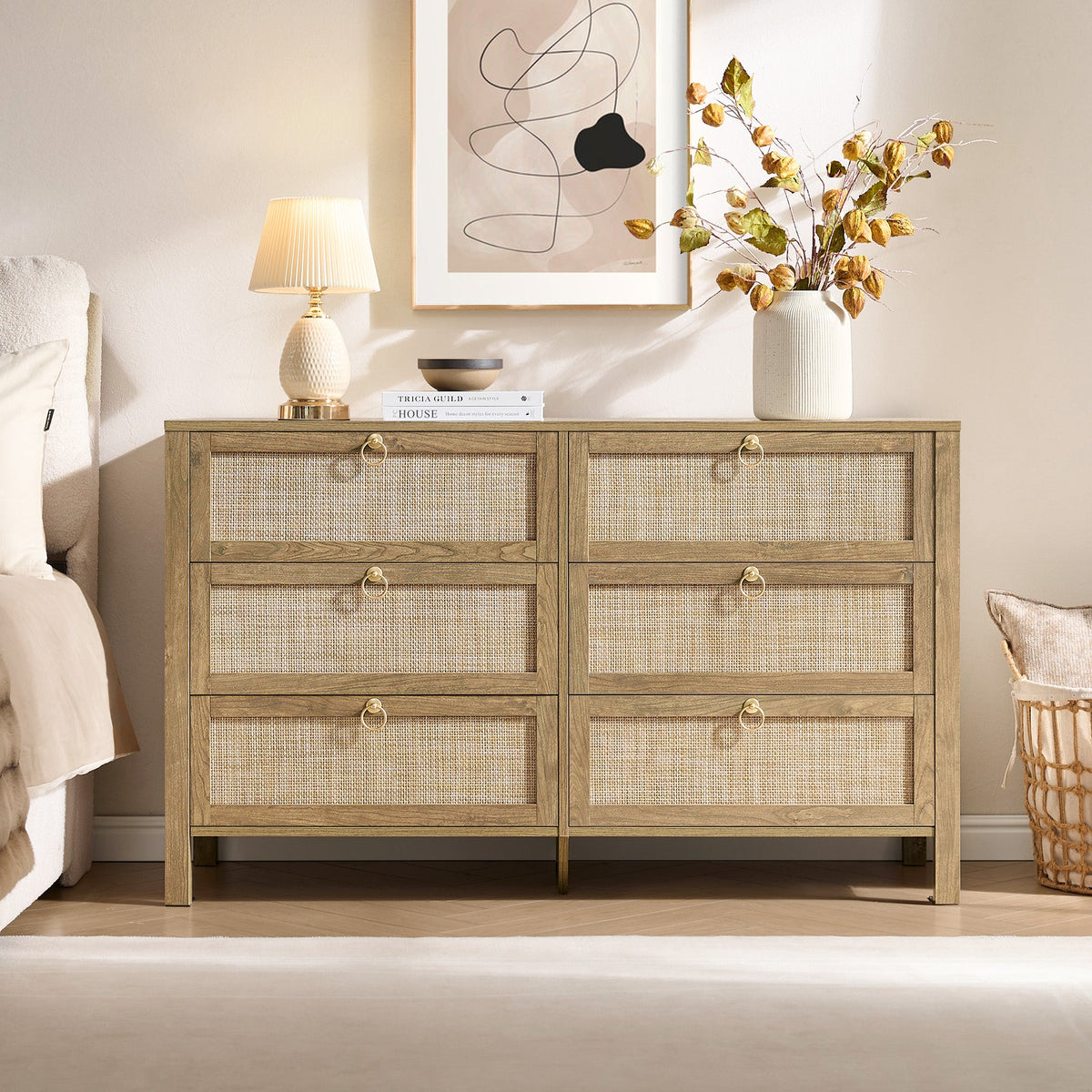 Terra Black Dresser, 6 Drawers, Set of 2