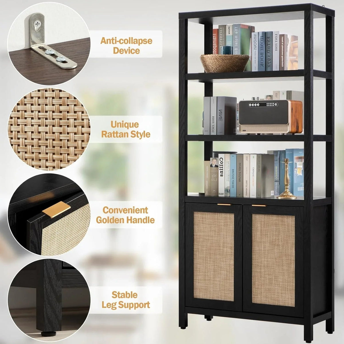 Savanna Bookshelf with 2 Doors, Set of 3