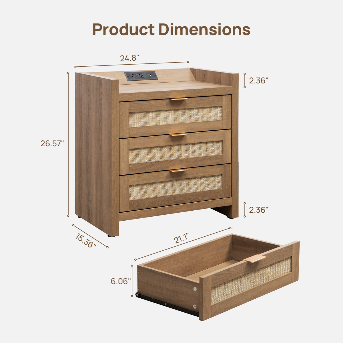 Savanna 6 Drawers Dresser Set, Bedroom Storage