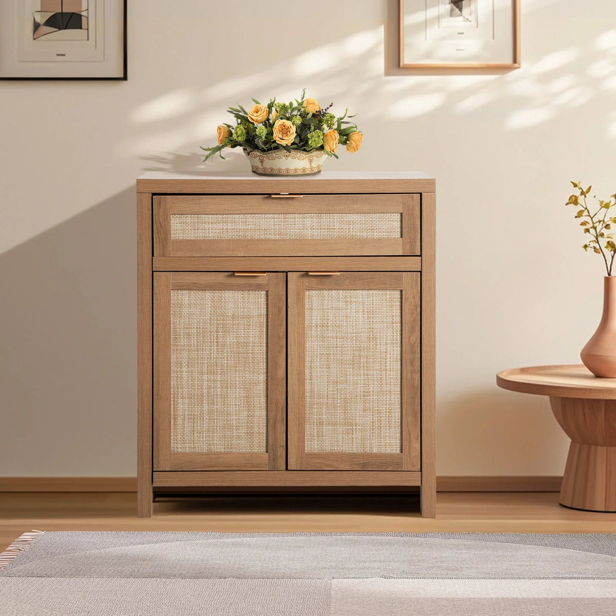 Savanna Black Buffet Cabinet with Drawers, Set of 2