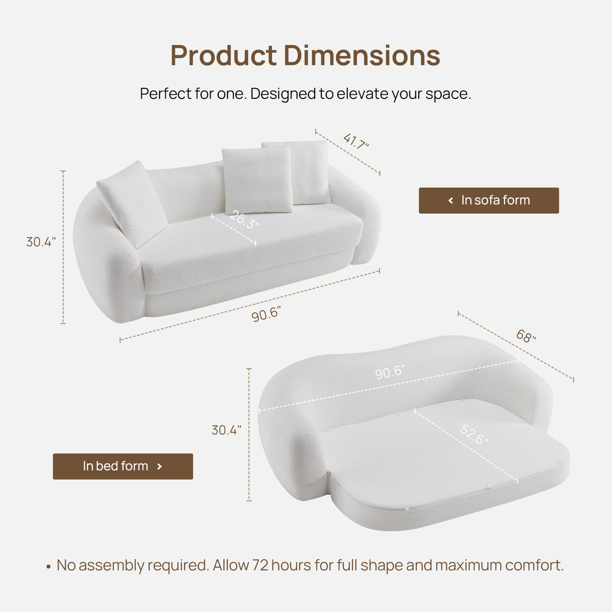 Nimbus White 90'' Sofa and 50'' Armchair Set