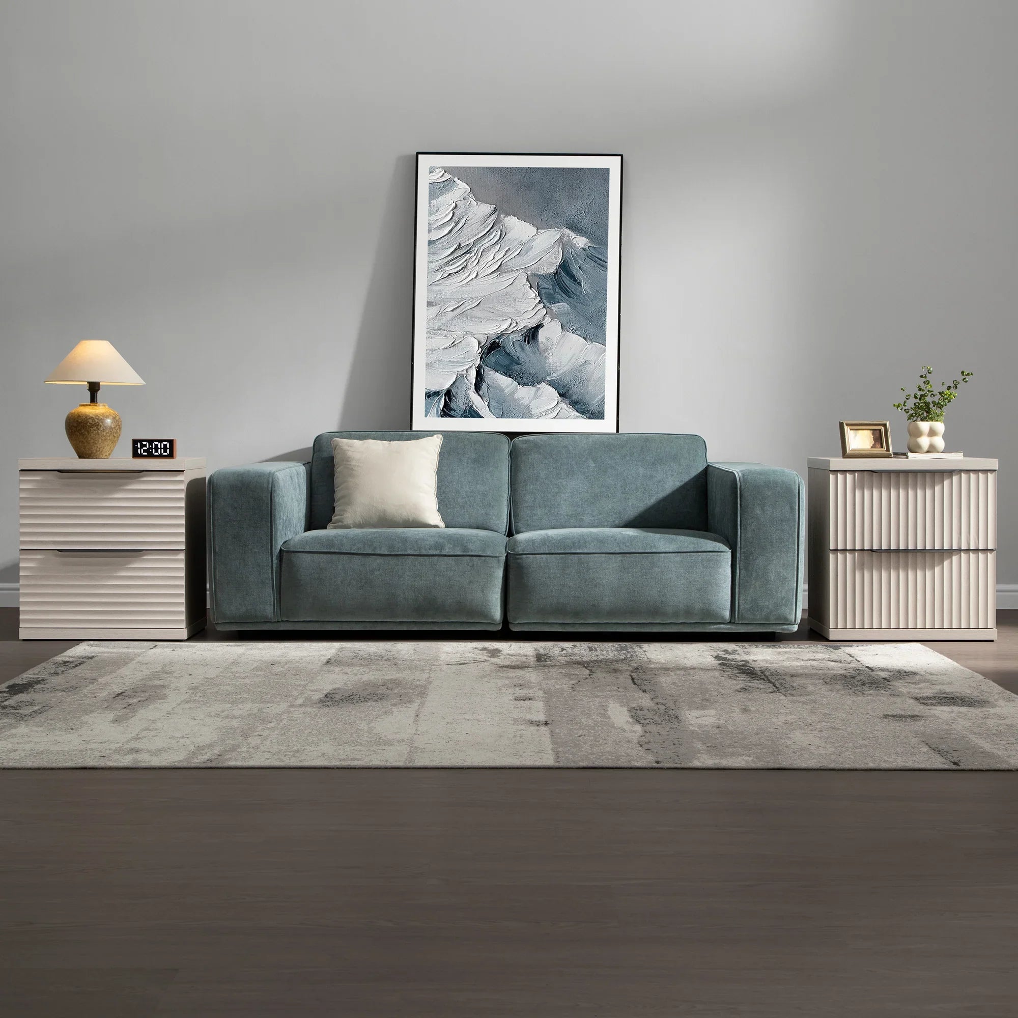 Stria Chest of 9 Drawers and Nightstands Set