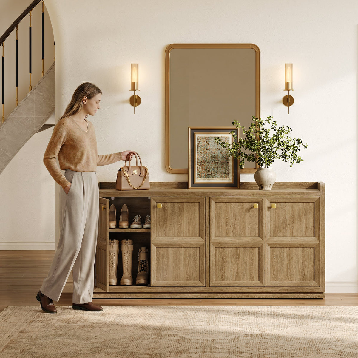 Helio Sideboard Buffet, 4 Doors, Set of 2
