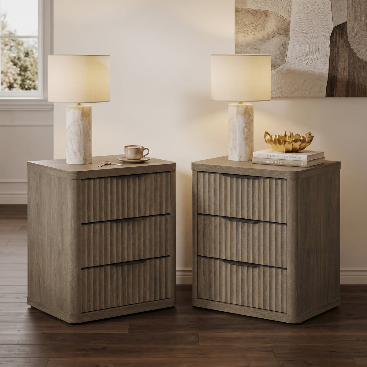 Cas Nightstands, 3 Drawers