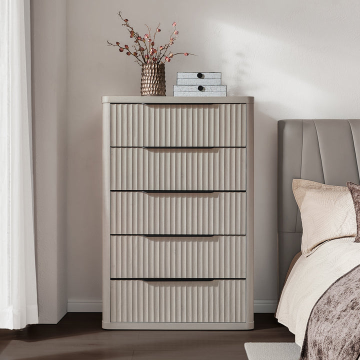 Cas Tall 5 Drawers Dresser, Set of 2