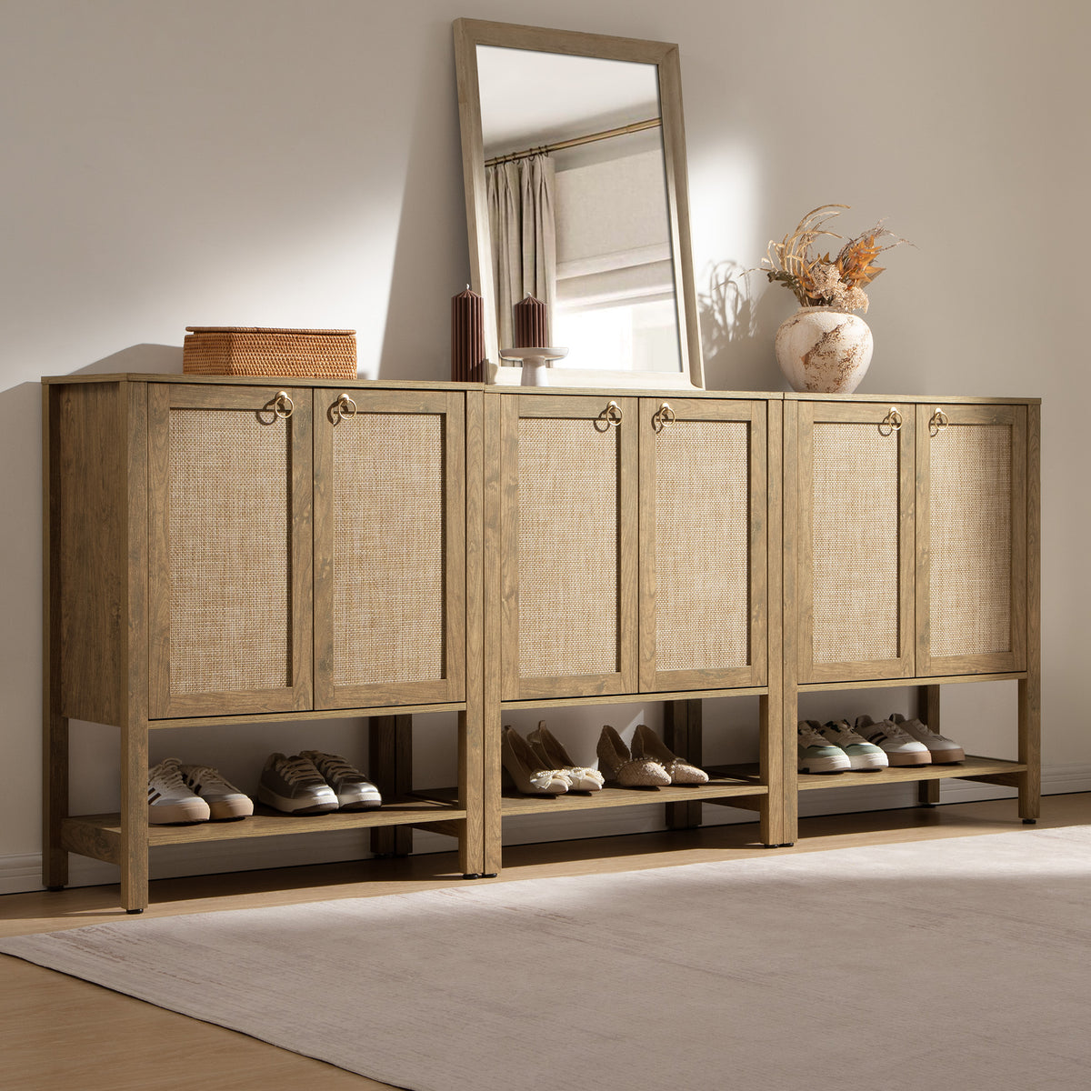 Terra Black Shoe Cabinet, 2 Doors