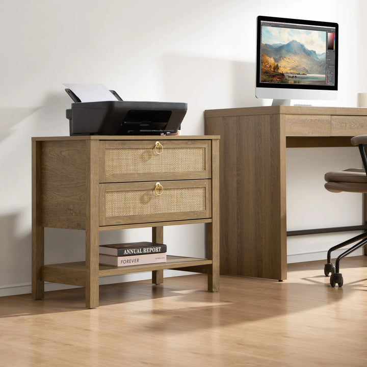 Terra High End Tables with Drawers - 1 Piece - Carbon Cherry