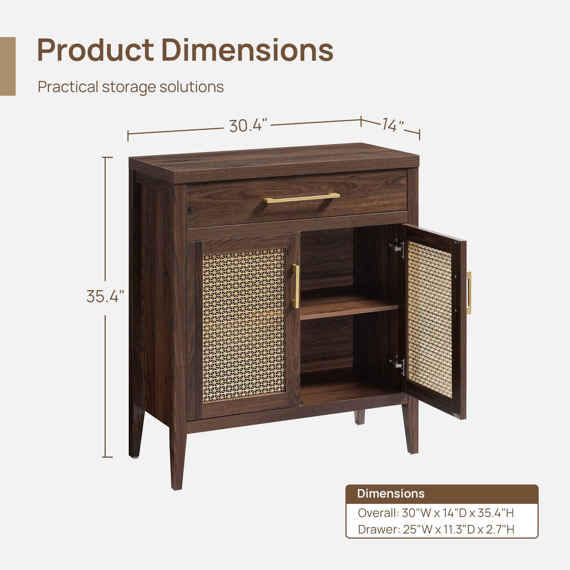 Andy Sideboard and 2-Drawers Nightstand Set