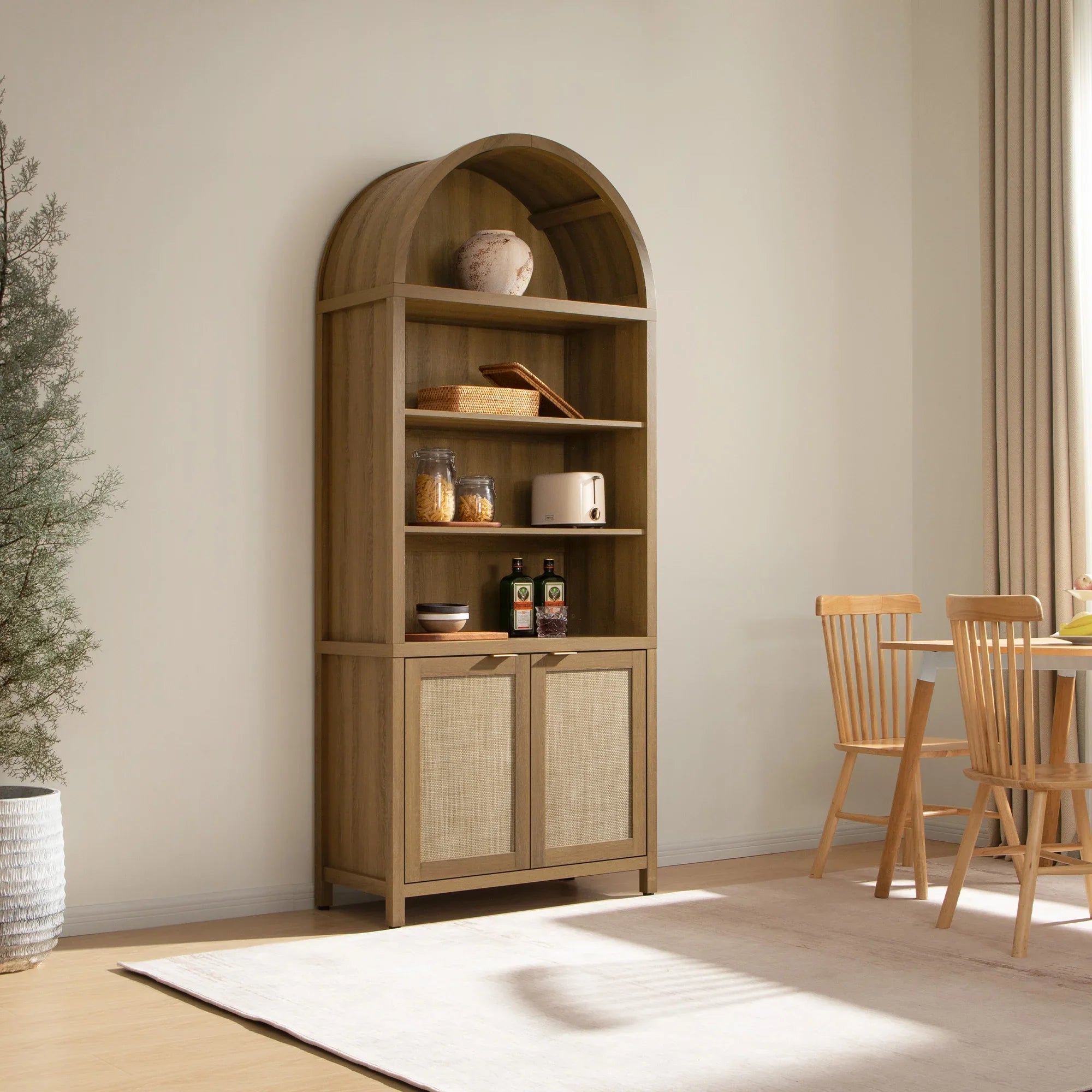 Savanna Arched Bookcase with Storage