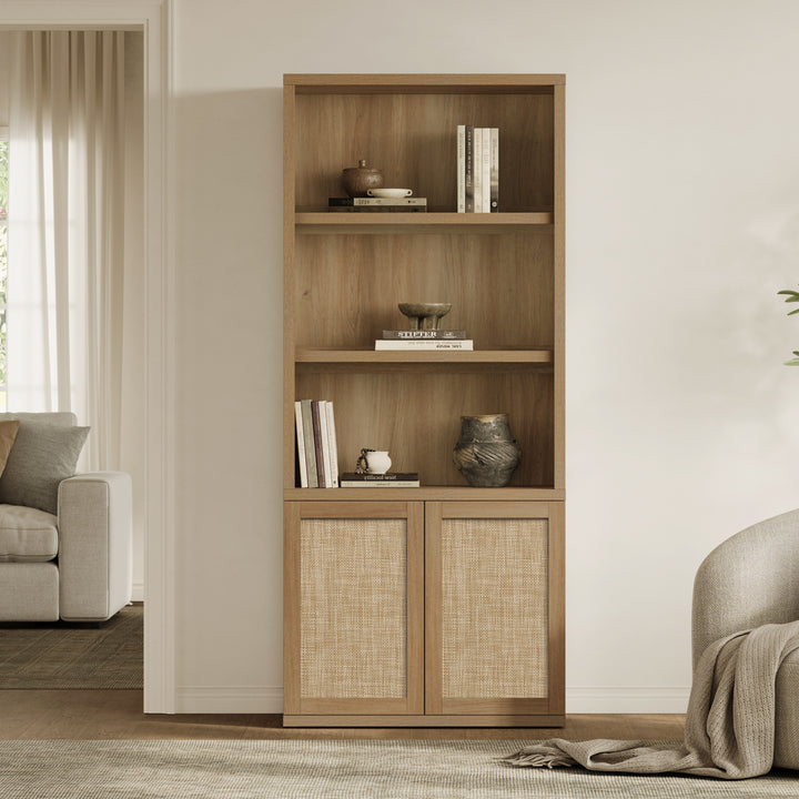 Zura Rattan Bookcase, 71 Inches Tall