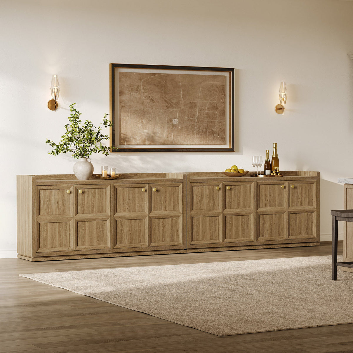 Helio Sideboard Buffet, 4 Doors, Set of 2