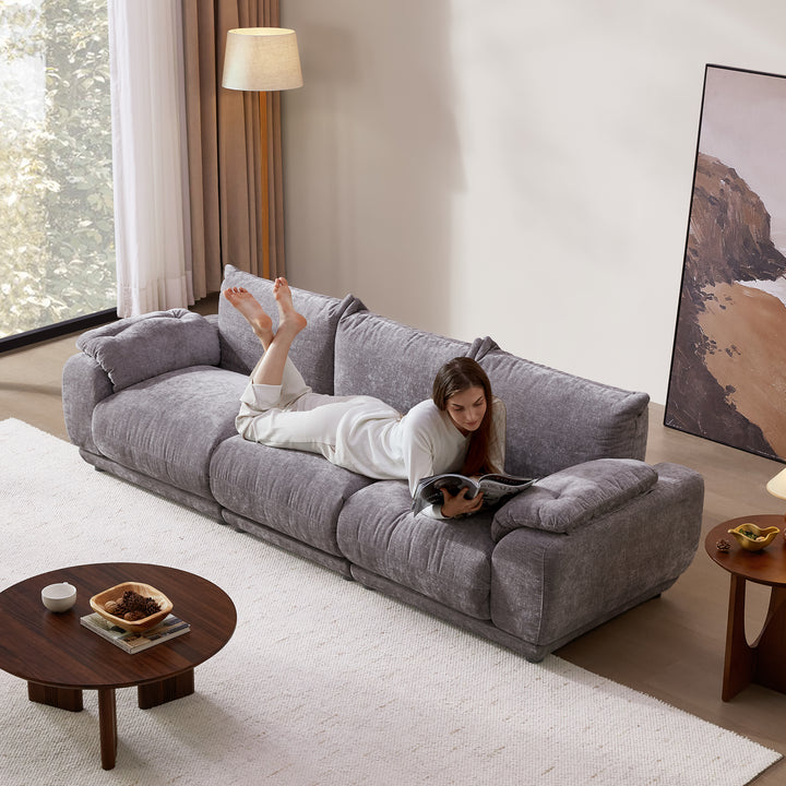 Noor Modular 3 Seater Sofa, Chenille Fabric