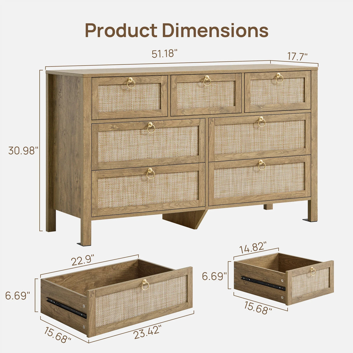 Terra Dresser and 3 Drawers Nightstands Sets