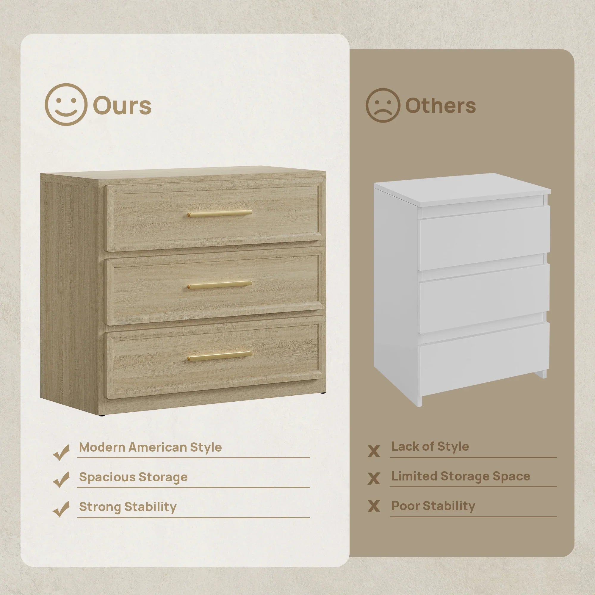 Crescent Modular 9 Drawers Dresser and Nightstands Set