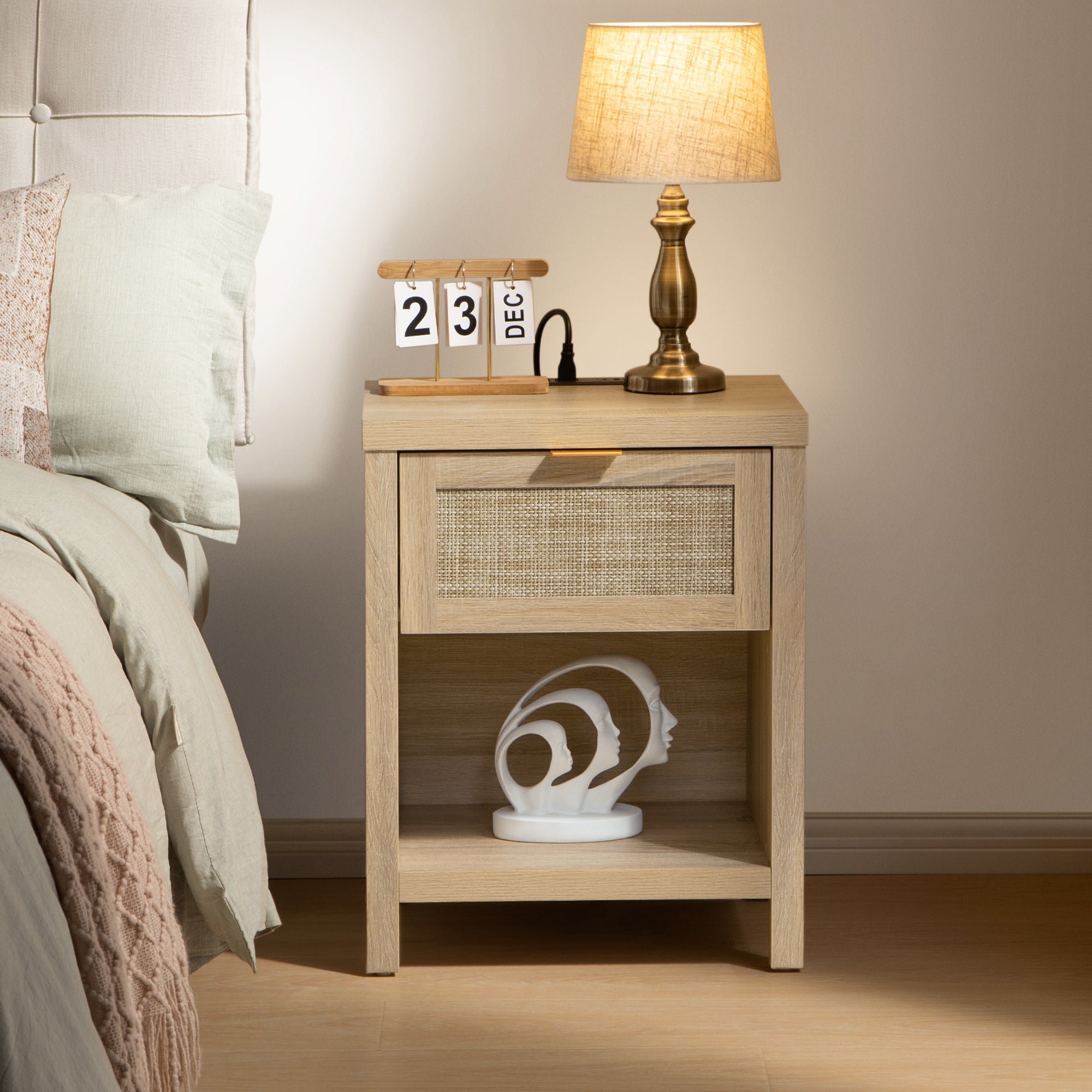 Savanna Nightstand with Charger