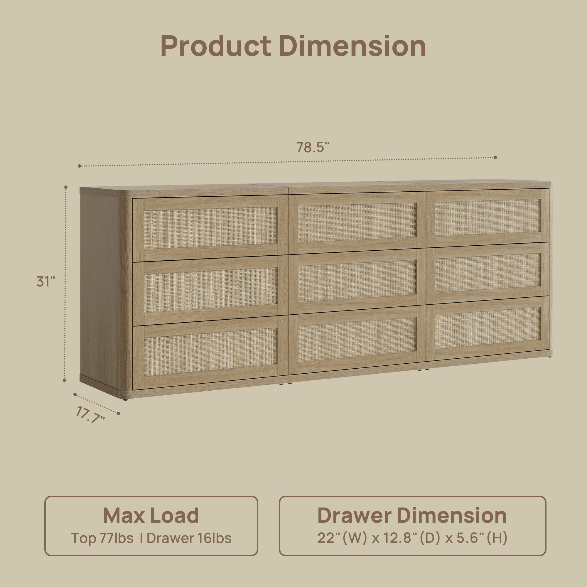 Zura 9 Drawers Dresser Sets