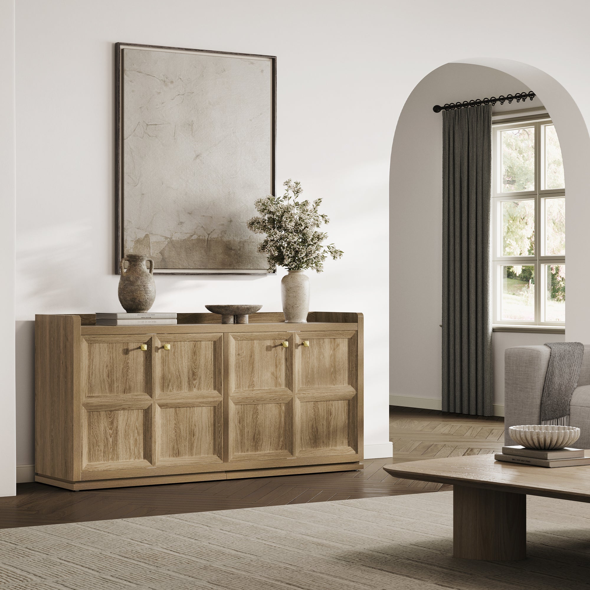 Helio Black Sideboard with 4 Doors