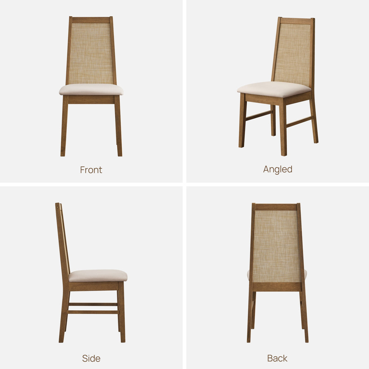 Savanna Upholstered Dining Chair, Solid Wood Frame, Set of 6