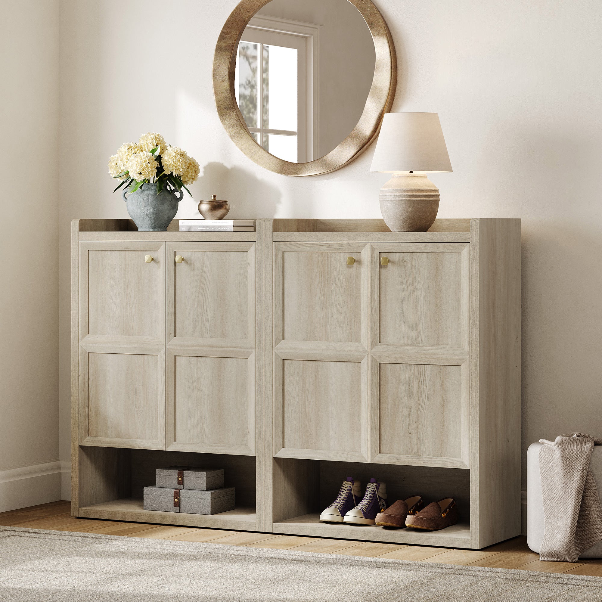 Helio 2-Door Shoe Cabinet, 24 Pairs