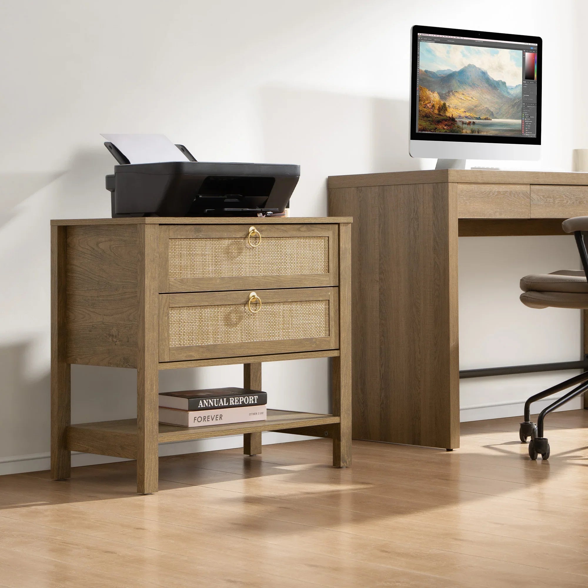 Terra White Nightstand, 25.6Inch Height