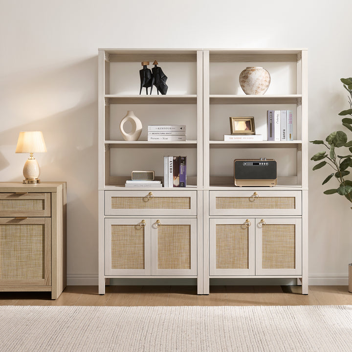 Terra 68.5Inch Bookshelf with Drawers