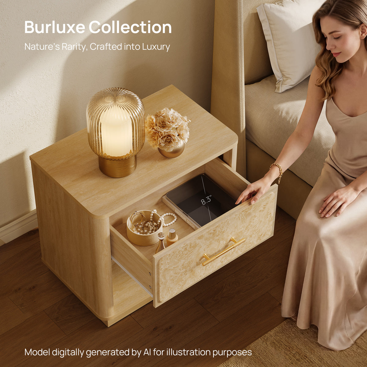 Burluxe Dresser with Drawers and Nightstands Set