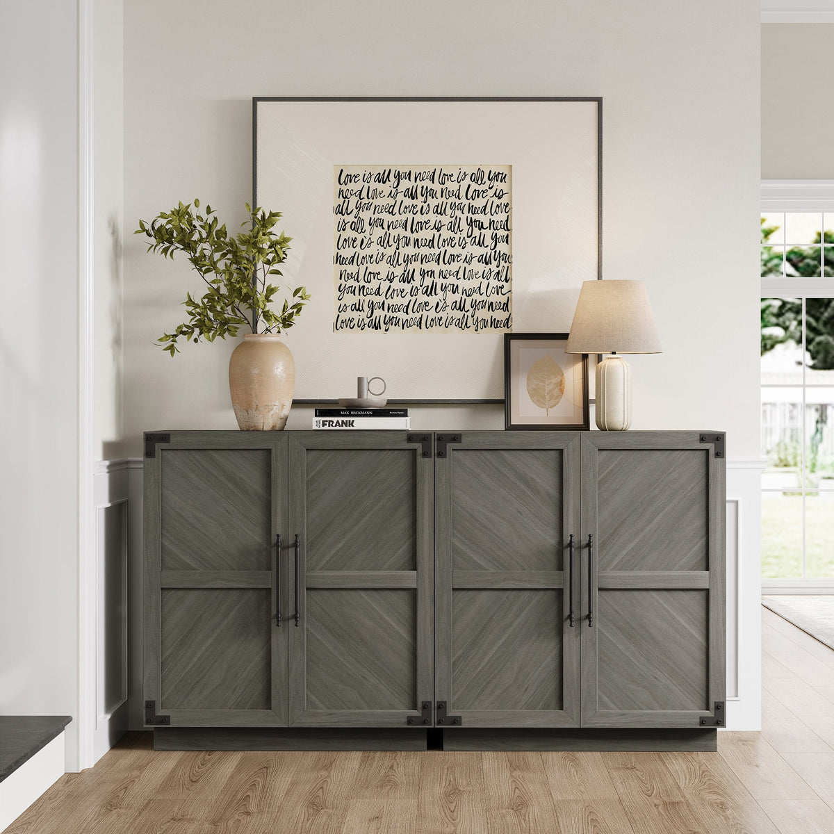 Willow Sideboard Cabinets with Doors, Set of 2
