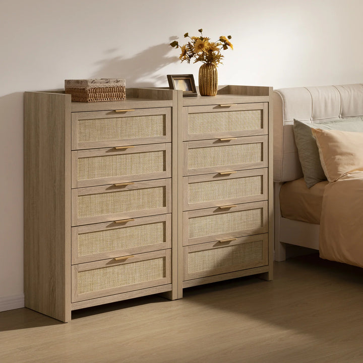 Savanna Rattan Dresser, 5 Drawers