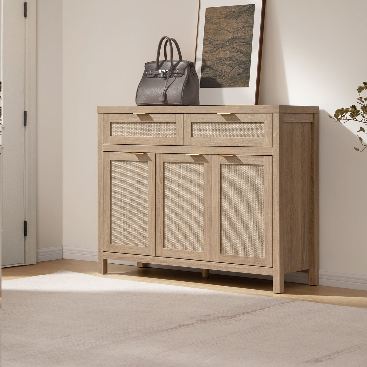 Savanna Sideboard with Drawers - 1 Piece - Black Oak