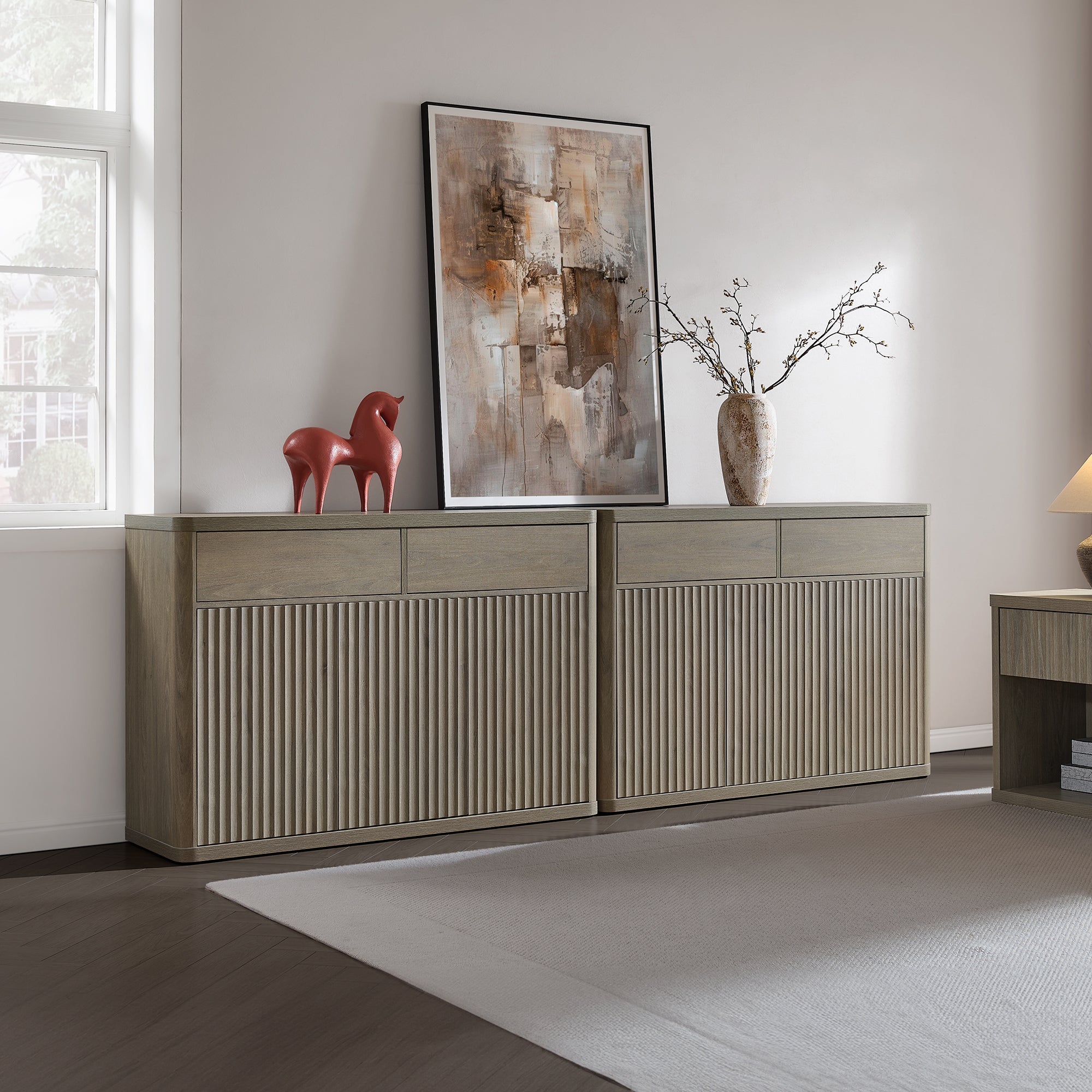 Cas Sideboard Cabinet, Fluted Style