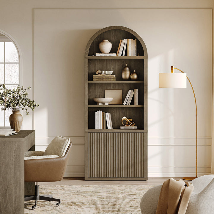 Cas Modern Arched Bookcase, Large Storage, Set of 3