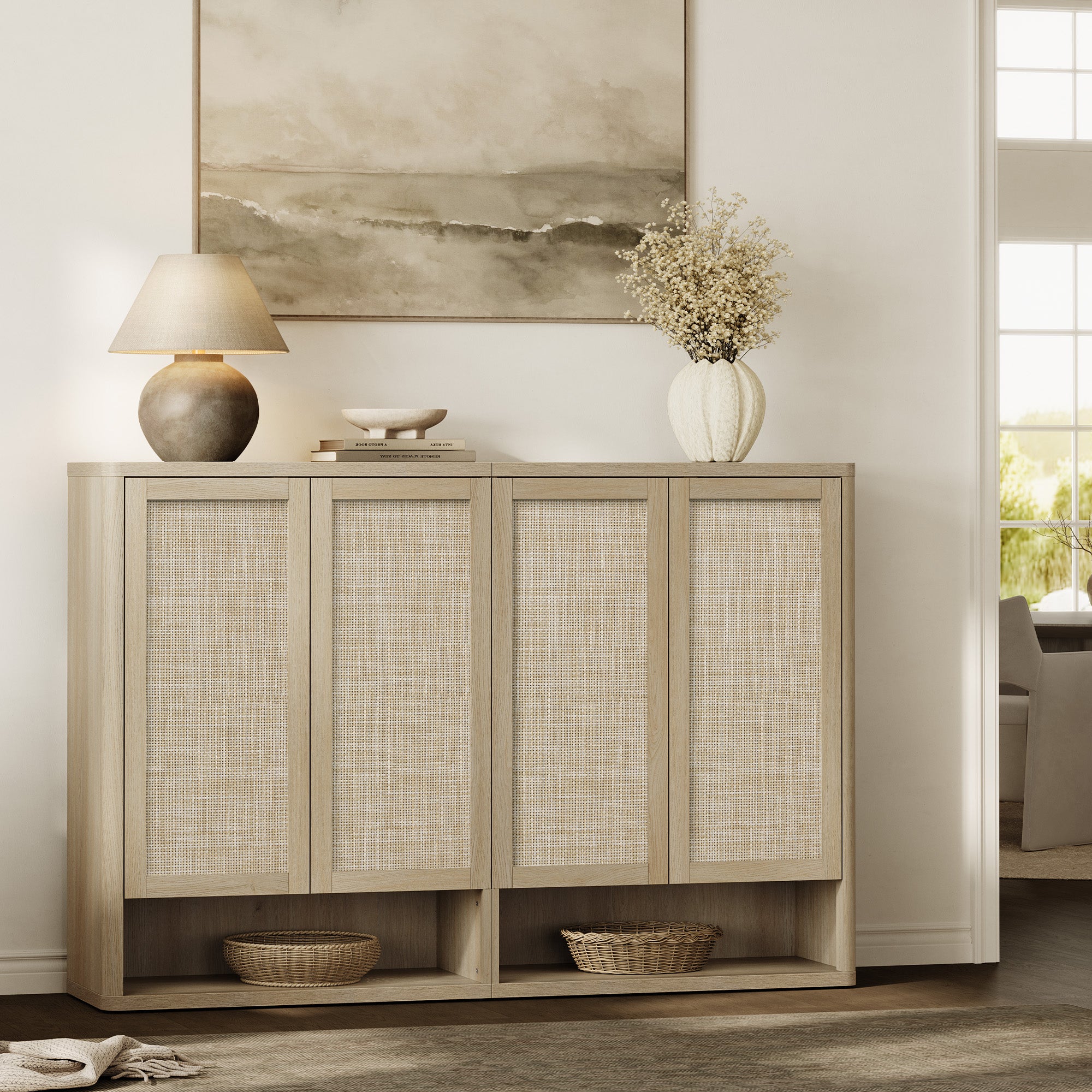 Zura 50-Pair Shoe Cabinet with 4 Doors