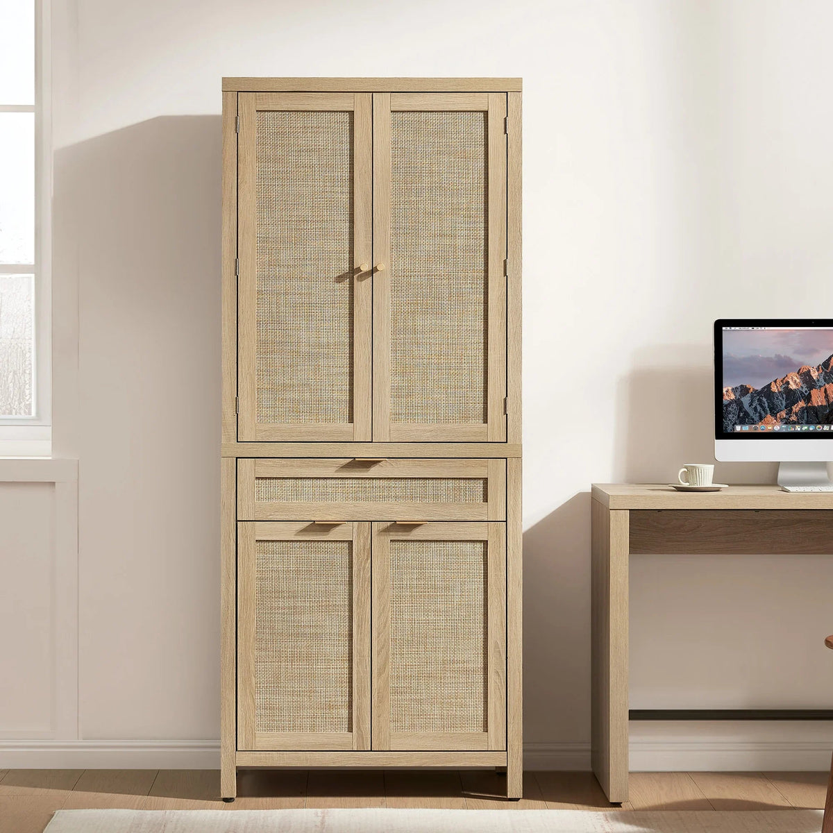 Savanna Storage Cabinet with Drawer, 72'' Tall, Set of 2