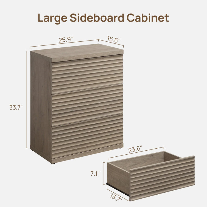 Stria Chest of 6 Drawers and Cas Night Tables Set