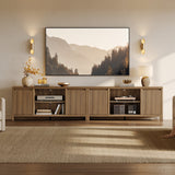 Prelude 65Inch TV Stand with Storage - Caramel Oak - 2 Pieces