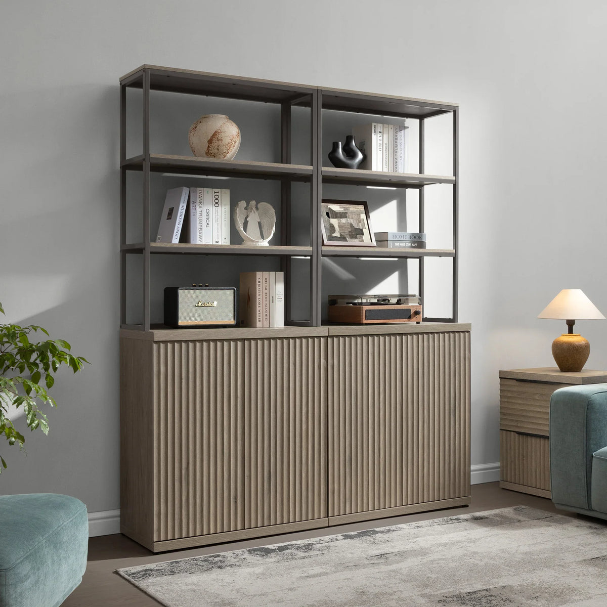 Stria Book Shelf with Doors