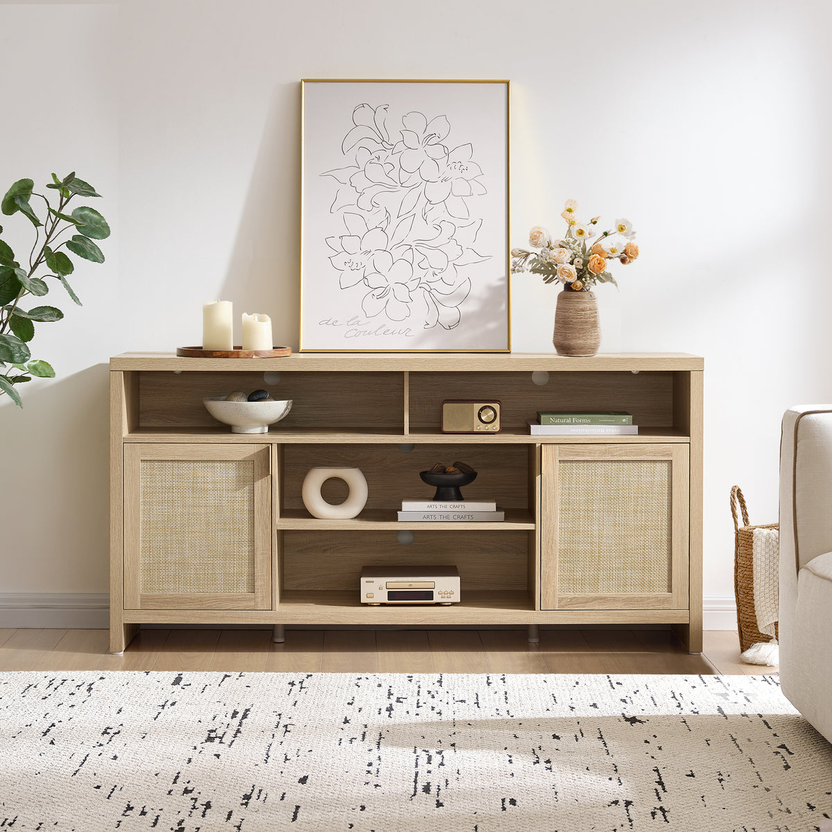 Savanna 65-Inch TV Stand, Flexible Storage